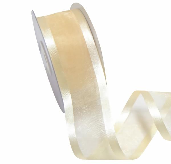 Organza Ribbon | Sheer Organza Satin Edge Ribbon – 38Mm X 25M – Cream Organza Ribbon Organza Ribbon