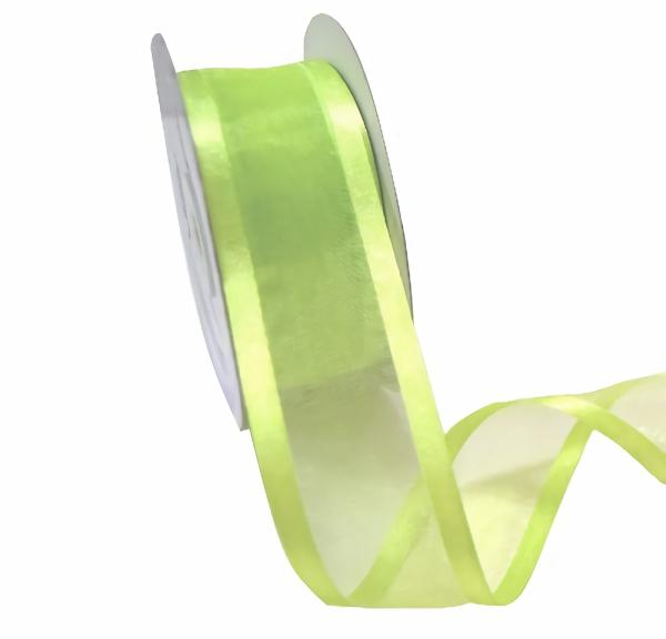 Organza Ribbon | Sheer Organza Satin Edge Ribbon – 38Mm X 25M – Lime Green Organza Ribbon Organza Ribbon