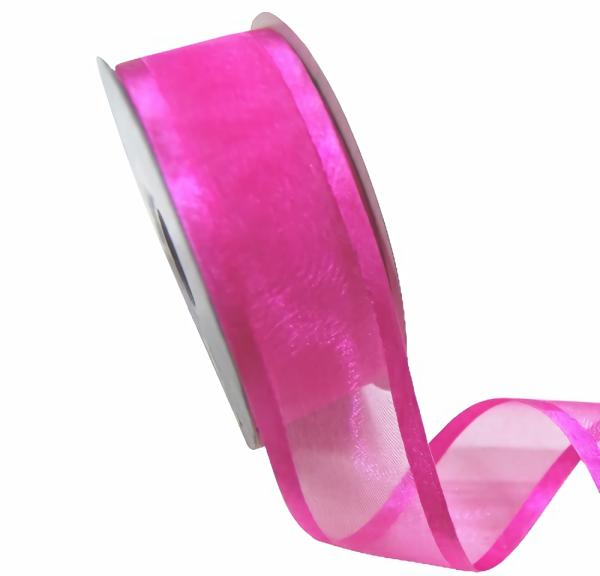 Organza Ribbon | Sheer Organza Satin Edge Ribbon – 38Mm X 25M – Rosebloom Hot Pink Organza Ribbon Organza Ribbon