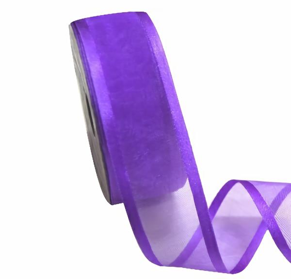 Organza Ribbon | Sheer Organza Satin Edge Ribbon – 38Mm X 25M – Violet Organza Ribbon Organza Ribbon