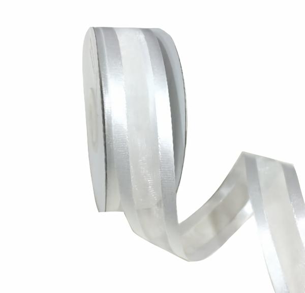 Organza Ribbon | White Organza Ribbon With Satin Edge 25Mm X 25M Organza Ribbon Organza Ribbon