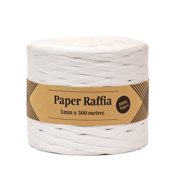 Paper Twine & Paper Raffia | Paper Raffia – 5Mm X 500 Metres – White Paper Twine & Paper Raffia Paper Twine & Paper Raffia