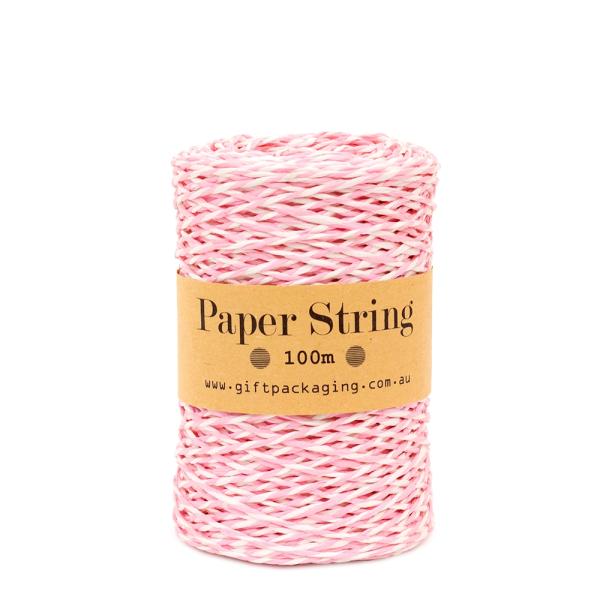 Paper Twine & Paper Raffia | Paper Twine – 2Mm X 100Metres – Light Pink/White Paper String Paper Twine & Paper Raffia Paper Twine & Paper Raffia