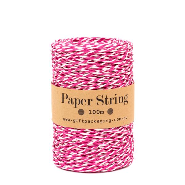 Paper Twine & Paper Raffia | Paper Twine – 2Mm X 100Metres – Pink/White Paper String Paper Twine & Paper Raffia Paper Twine & Paper Raffia