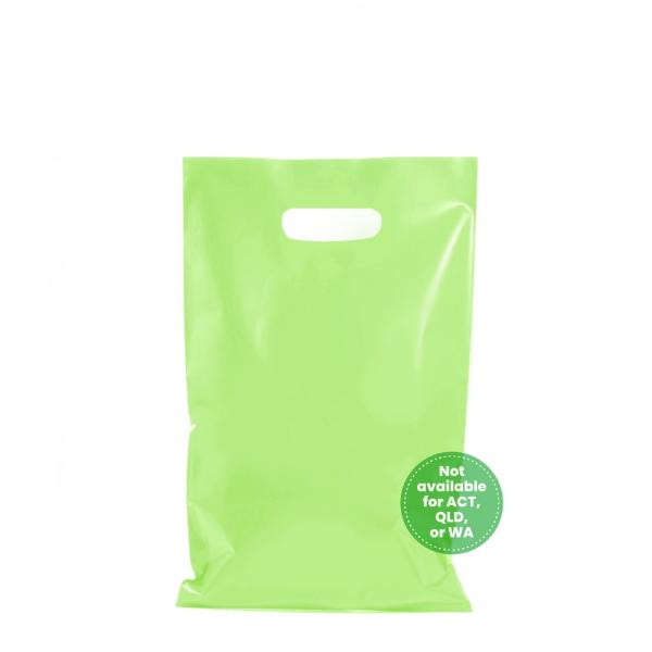 Plastic Bags – Thick Multi-Use | 100 X Plastic Carry Bags Small – Medium With Die Cut Handle – Ldpe – Light Green Bags Plastic Bags – Thick Multi-Use