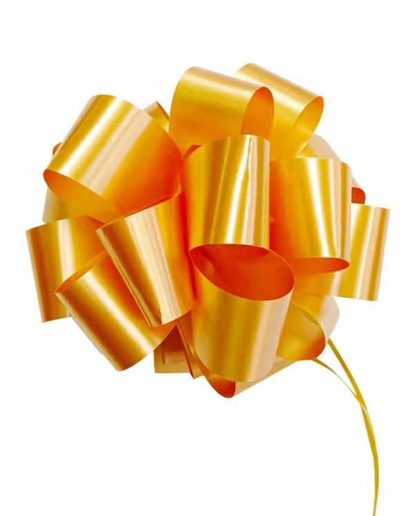 Pom Pom Bows – Pull String | 12 X Pull String Pom Pom Bow – Gold Gift Bows Pom Pom Bows - Pull String