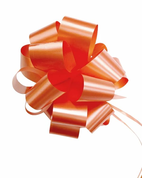 Pom Pom Bows – Pull String | 12 X Pull String Pom Pom Bow – Orange Gift Bows Pom Pom Bows - Pull String