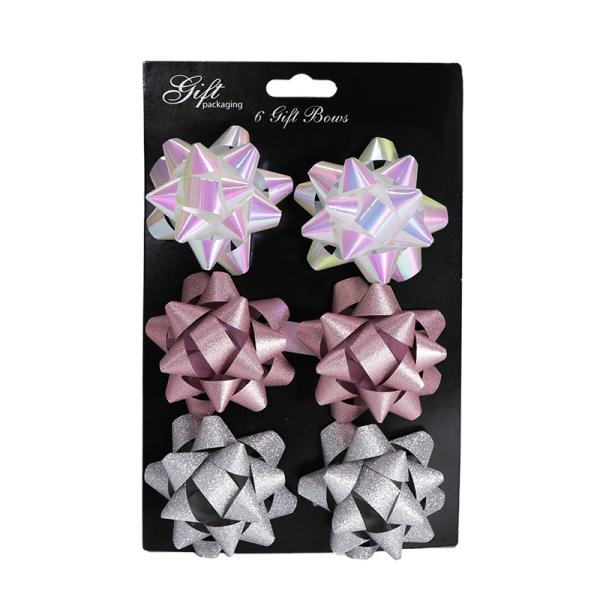 Retail Ready Bows | 6 X Mini Star Bows – Assorted Pastel Pack Gift Bows Retail Ready Bows