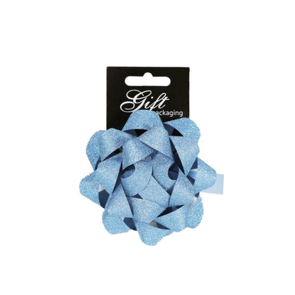 Retail Ready Bows | Glitter Sparkle Star Bow – Light Blue Gift Bows Retail Ready Bows