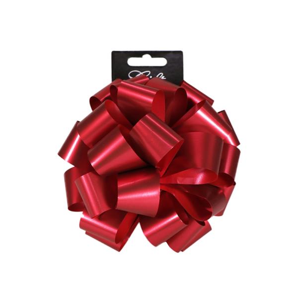 Retail Ready Bows | Large Pom Pom Bow – Matt Metallic Red Gift Bows Retail Ready Bows