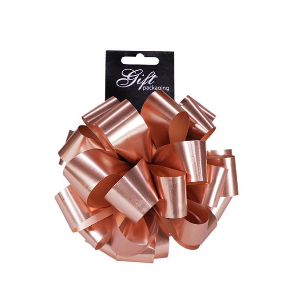 Retail Ready Bows | Large Pom Pom Bow – Matt Metallic Rose Gold Gift Bows Retail Ready Bows