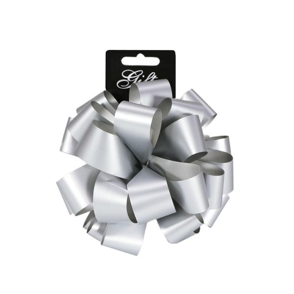 Retail Ready Bows | Large Pom Pom Bow – Matt Metallic Silver Gift Bows Retail Ready Bows