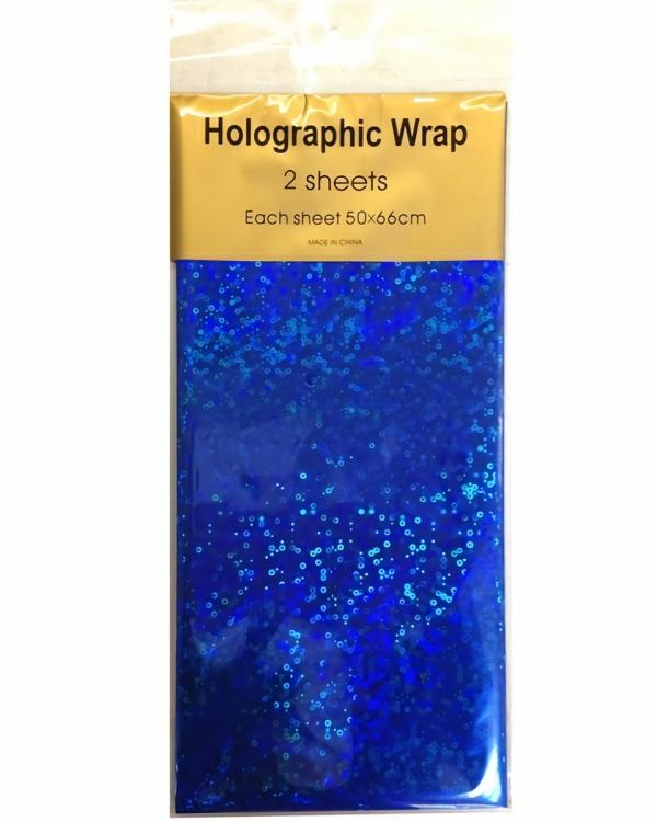 Retail Wrap Packs | Holographic Foil Wrap – 2 Sheet – Royal Blue Gift Wrapping & Tissue Paper Retail Wrap Packs