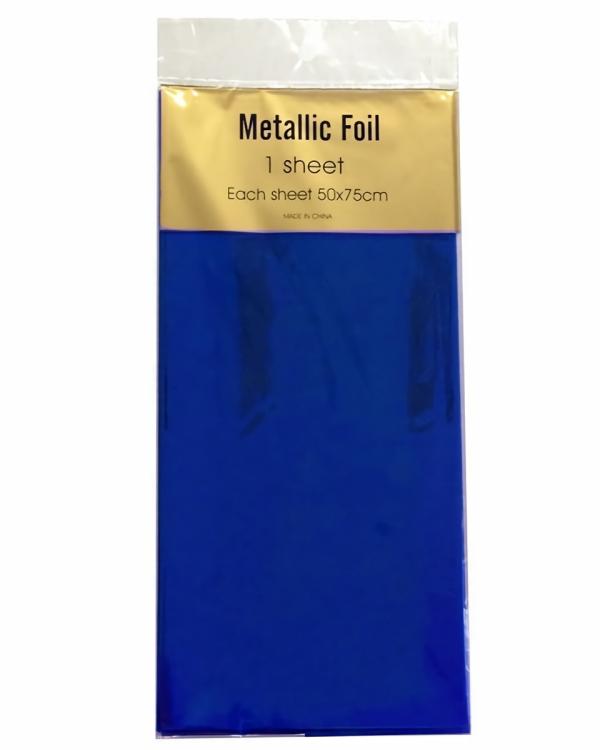 Retail Wrap Packs | Metallic Foil Wrap – 1 Sheet – Royal Blue Gift Wrapping & Tissue Paper Retail Wrap Packs