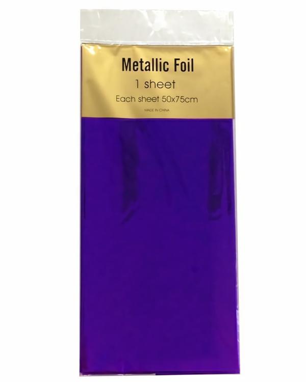 Retail Wrap Packs | Metallic Foil Wrap – 1 Sheet – Violet Gift Wrapping & Tissue Paper Retail Wrap Packs