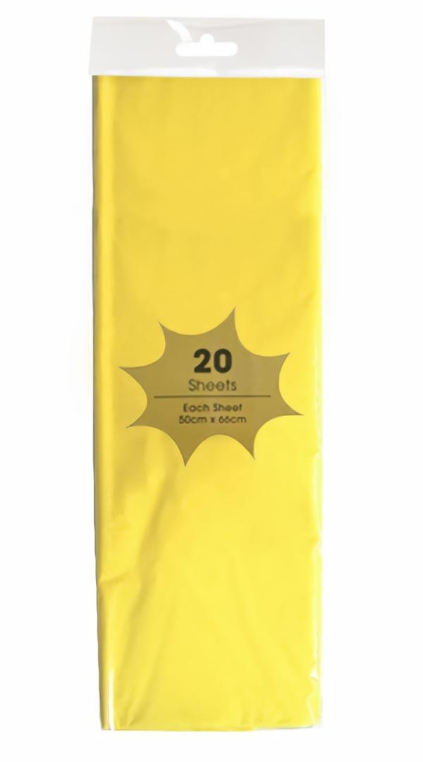 Retail Wrap Packs | Tissue Paper – 20 Sheets – Yellow Gift Wrapping & Tissue Paper Retail Wrap Packs