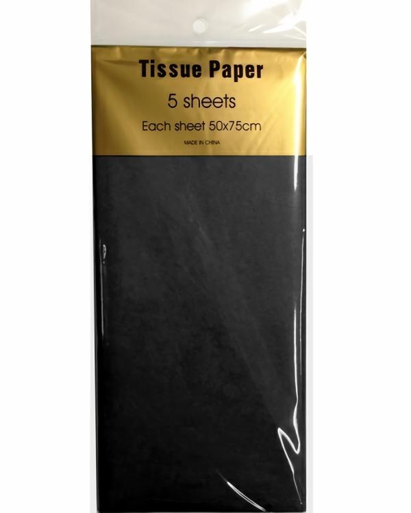 Retail Wrap Packs | Tissue Paper – 5 Sheet – Black Gift Wrapping & Tissue Paper Retail Wrap Packs