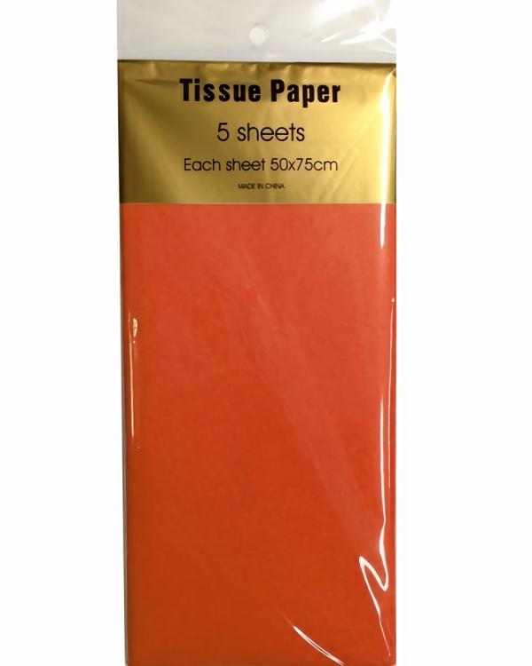 Retail Wrap Packs | Tissue Paper – 5 Sheet – Orange Gift Wrapping & Tissue Paper Retail Wrap Packs