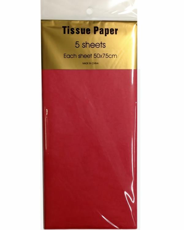 Retail Wrap Packs | Tissue Paper – 5 Sheet – Red Gift Wrapping & Tissue Paper Retail Wrap Packs