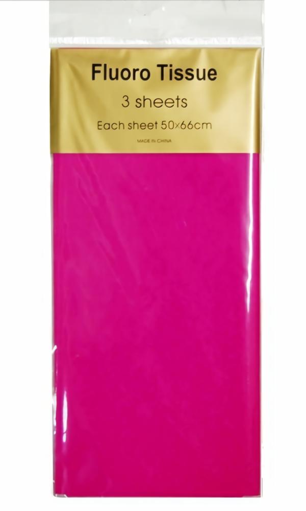 Retail Wrap Packs | Tissue Paper Fluoro Neon – 3 Sheet – Pink Gift Wrapping & Tissue Paper Retail Wrap Packs