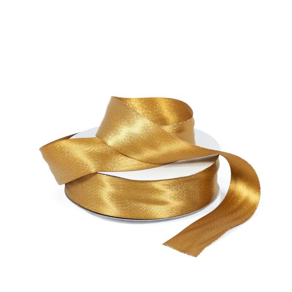 Satin Ribbon | Double Sided Satin Ribbon – Woven Edge – 25Mm X 25M – Metallic Gold Ribbons Satin Ribbon