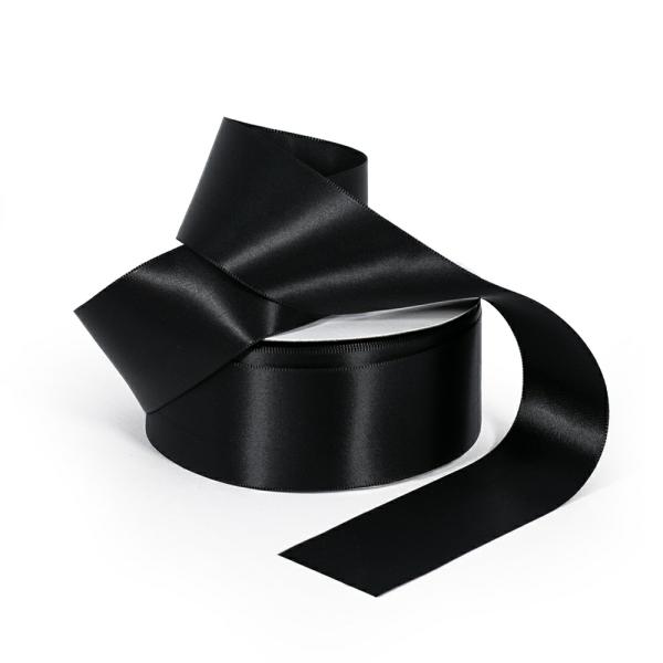 Satin Ribbon | Satin Ribbon – Woven Edge – 38Mm X 30M – Black Ribbons Satin Ribbon