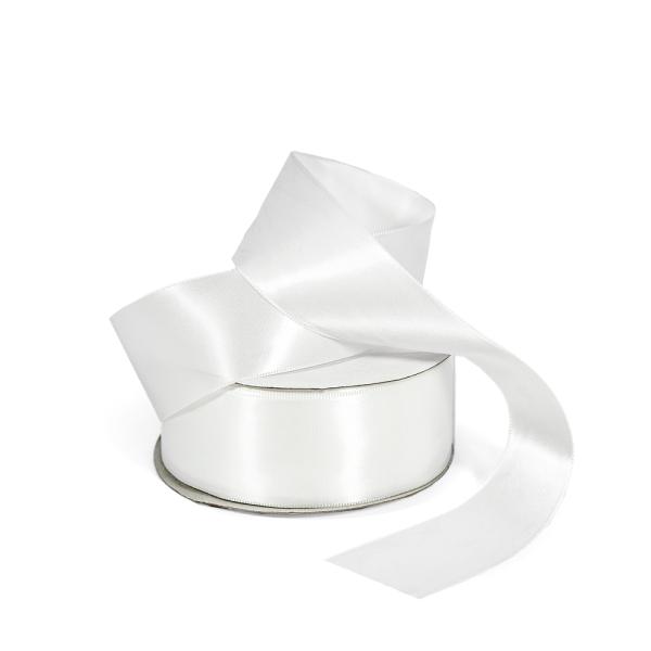 Satin Ribbon | Satin Ribbon – Woven Edge – 38Mm X 30M – White Ribbons Satin Ribbon