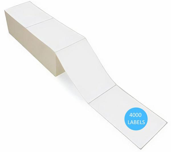 Thermal Label Rolls | Fanfold Direct Thermal Labels – 100Mm X 150Mm – 4000 Labels Labels Thermal Label Rolls