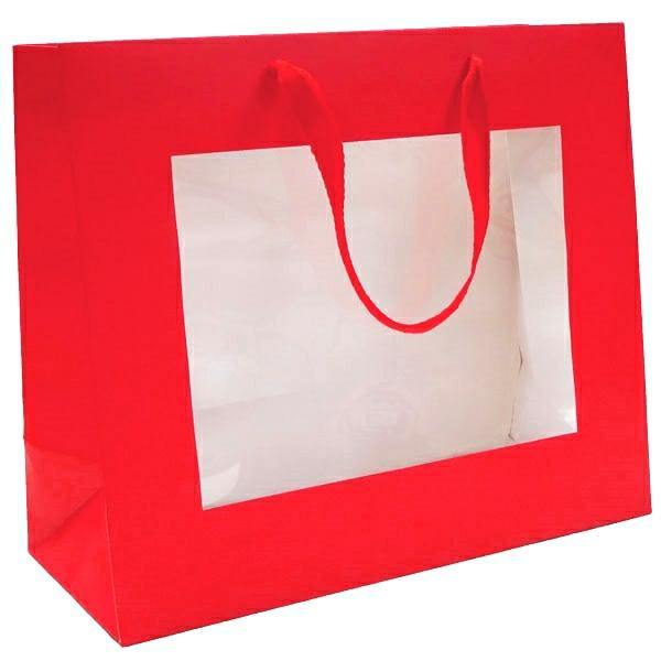 Window Gift Bags | Window Gift Bag – Medium/Large Boutique Matt Finish – Red Bags Window Gift Bags