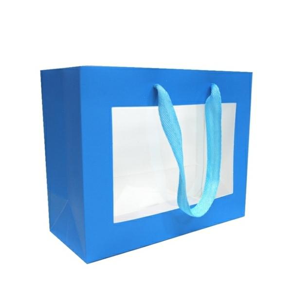 Window Gift Bags | Window Gift Bag – Small/Medium Boutique Matt Finish – Blue Bags Window Gift Bags