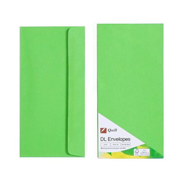 Envelopes | Lime Green Dl Envelopes – Pack Of 25 – 80Gsm By Quill Envelopes Envelopes